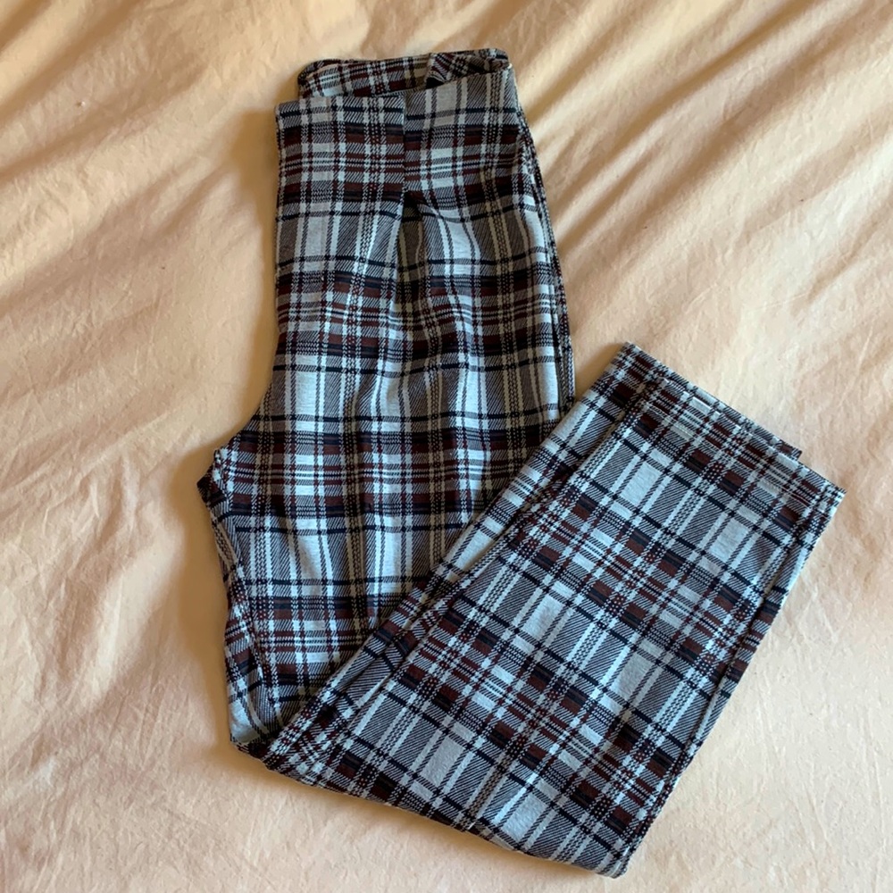 Free People Plaid Trousers